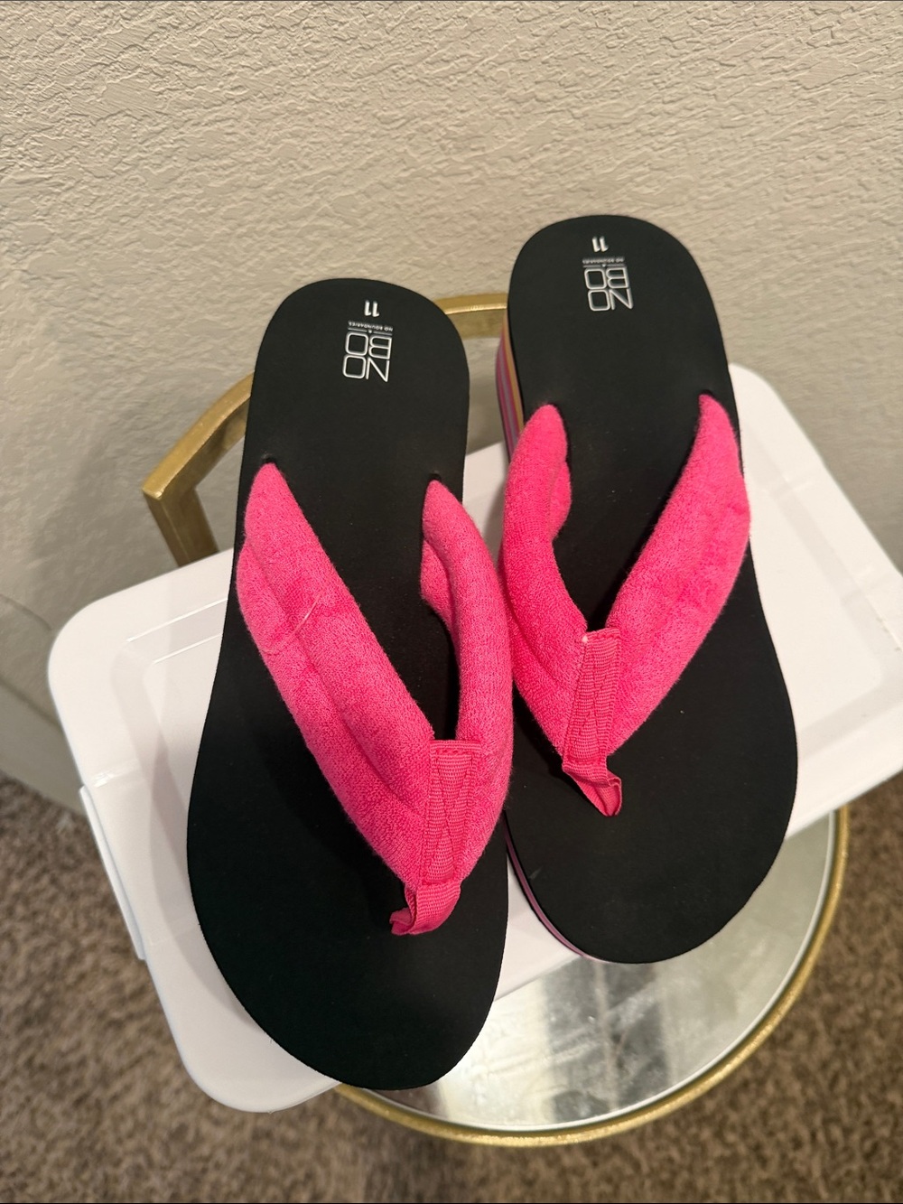 NOBO Hot Pink Padded-strap Platform Sandals